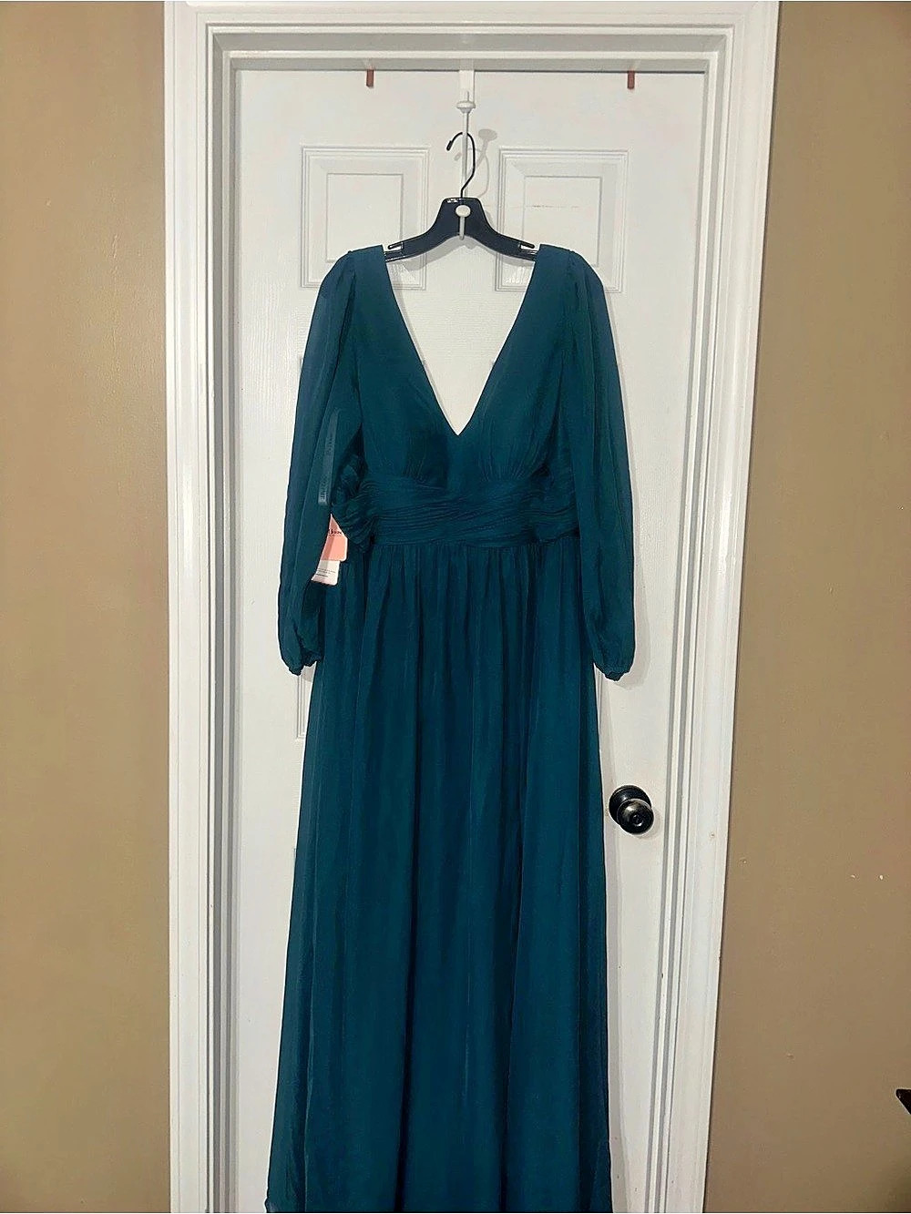 JJ's House Chiffon Maxi Evening Dress Blue 18W NWT